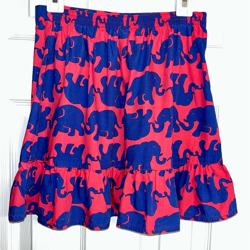 Lilly Pulitzer Pink and Blue Elephant A-Line Skirt